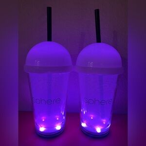 Sphere💜 LED 💙Light-Up 💚Tumblers 🤍with ❤️Straws !
